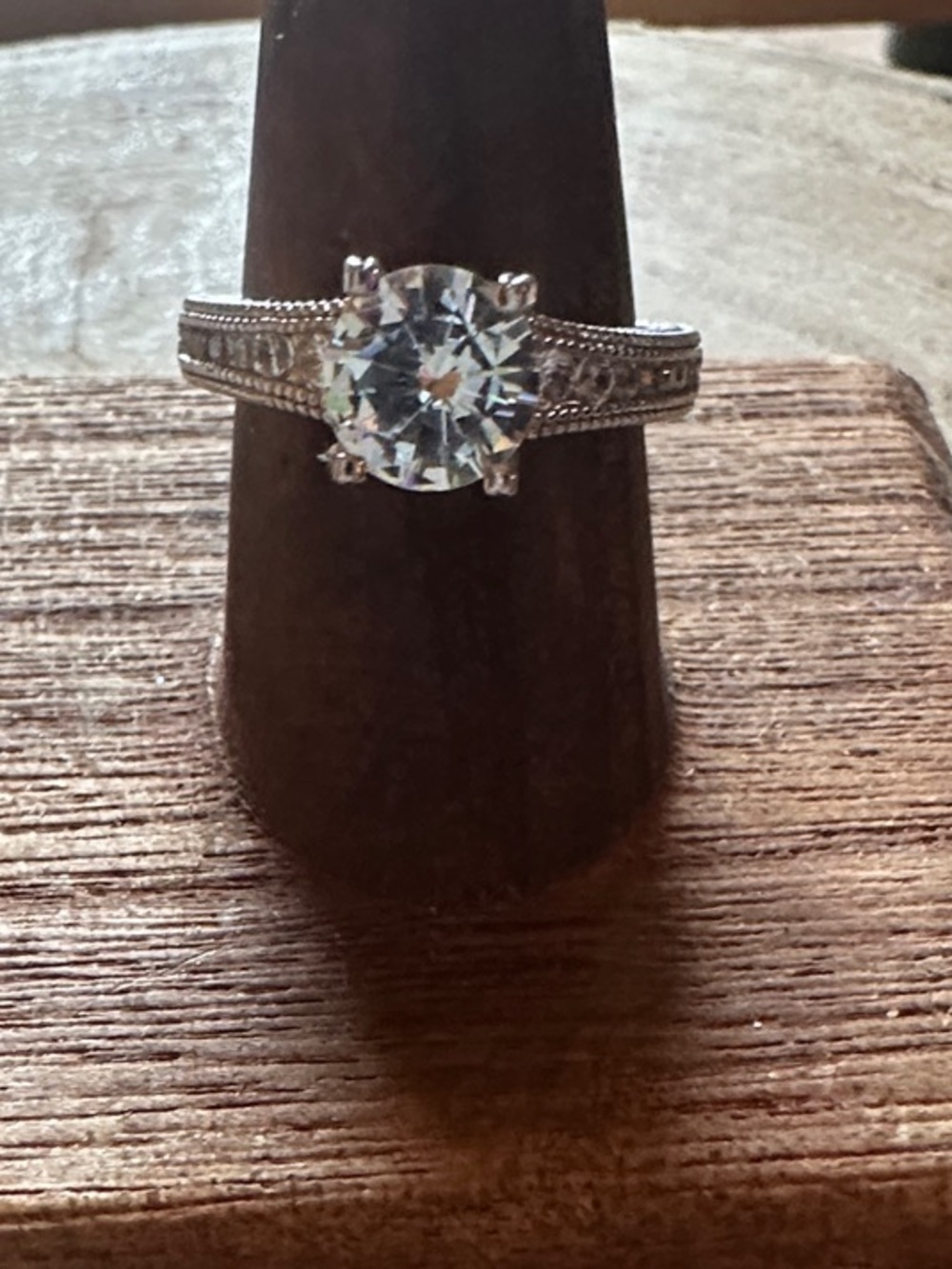 Classic 925 Silver Plated Solitaire CZ Engagement Ring